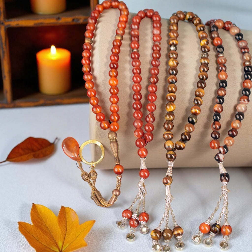 Traditional Multi Coloured Gemstone Tasbeeh – 33 Beads
