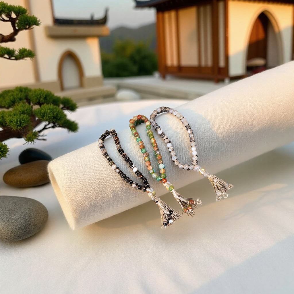 Pearl Stone Beads Tasbeeh - 33 Beads